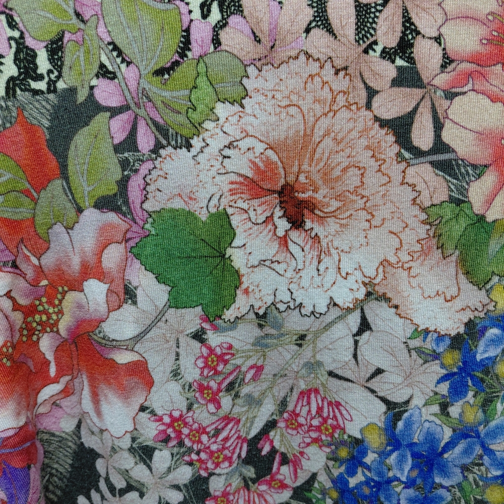 Johnny Was Multicolor Floral Long-Sleeve Tee with Green Base - Picture 4 of 6